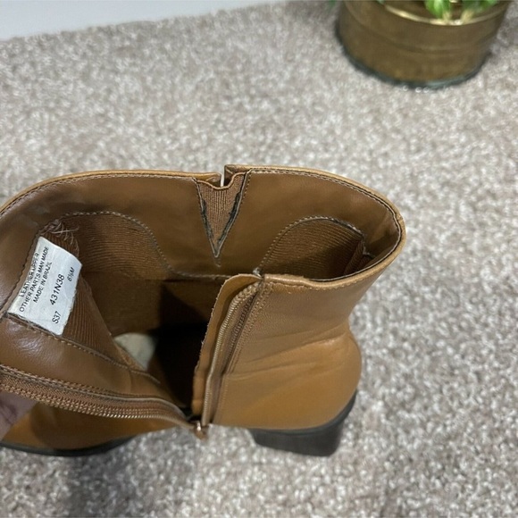 VTG 90s Y2K Naturalizer Boots Square Toe Chunky Heel Zip Mid Calf Boots - Picture 7 of 8